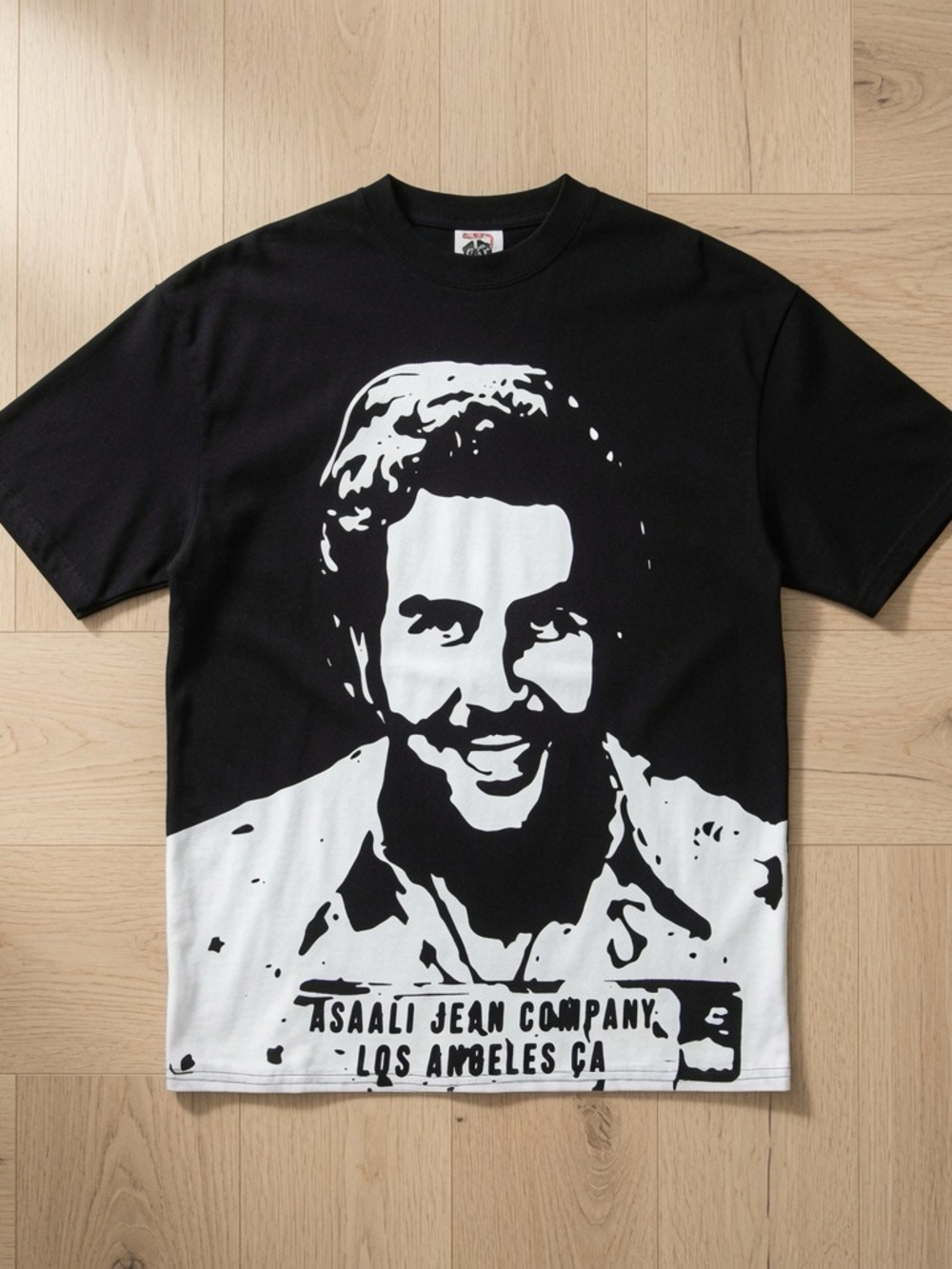 Asaali Jean Company Black & White Graphic Short-Sleeve Tee